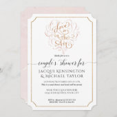 Invitation Typographie de script Amour dans Air Gold Couples  (Devant / Derrière)