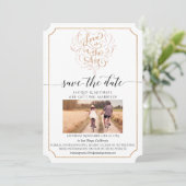 Invitation Typographie de script d'amour Rose Gold Paillettes (Debout devant)