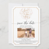 Invitation Typographie de script d'amour Rose Gold Paillettes (Devant)