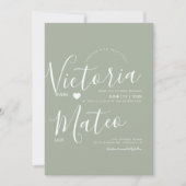 Invitation Typographie de script de coeur simple Mariage de s (Devant)