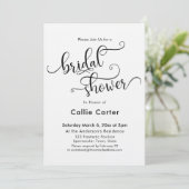 Invitation Typographie de script de douche de mariée simple n (Debout devant)