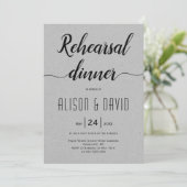 Invitation Typographie de script dîner de répétition mariage  (Debout devant)