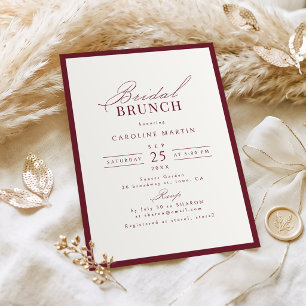 Invitation Typographie de script gracieux de Bourgogne pour b