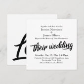 Invitation Typographie de script gras, "Leur mariage" minimal (Devant / Derrière)