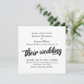Invitation Typographie de script gras, "Leur mariage" minimal (Debout devant)