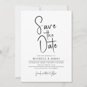 Invitation Typographie de script minimal Mariage Enregistrer (Devant)