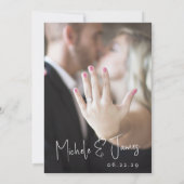 Invitation Typographie de script minimal Mariage Enregistrer (Dos)