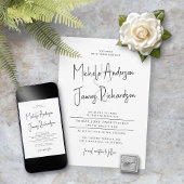 Invitation Typographie de script minimale Mariage officiel