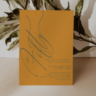 Invitation Typographie de script minimaliste Fête d'anniversa