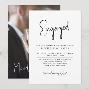 Invitation Typographie de script minimaliste pour mariage et