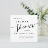 Invitation Typographie de script moderne Fête des mariées noi (Debout devant)