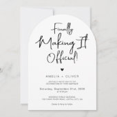 Invitation Typographie de script moderne | Mariage à l'arche (Devant)