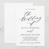 Invitation Typographie de script noir élégant Invitat seuleme (Devant / Derrière)