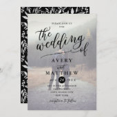 Invitation Typographie de script simple | Mariage photo (Devant / Derrière)