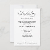 Invitation Typographie de script Whimsical Graduate Lycée (Dos)