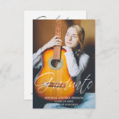 Invitation Typographie de script Whimsical Graduate Lycée (Devant / Derrière)