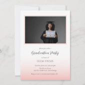 Invitation Typographie de thème rose clair Diplôme de photo (Dos)