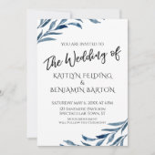 Invitation Typographie décontractée avec Mariage Feuille pein (Devant)