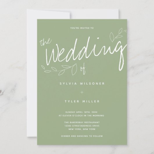 Invitation Typographie décontractée simple moderne (Devant)