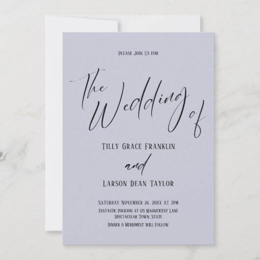 Invitation Typographie d'écriture manuscrite Le Mariage de Bl (Devant)