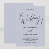 Invitation Typographie d'écriture manuscrite Le Mariage de Bl (Devant / Derrière)