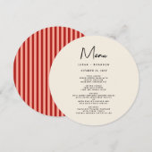 Invitation Typographie d'écriture rétro Menu de mariage (Devant / Derrière)