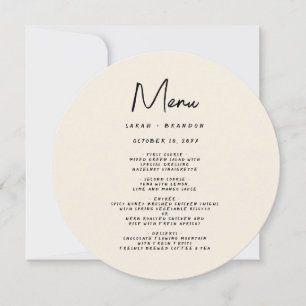 Invitation Typographie d'écriture rétro Menu de mariage