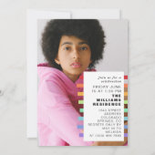 Invitation Typographie des couleurs arc-en-ciel Diplôme photo (Dos)