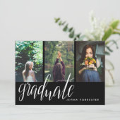 Invitation Typographie des diplômés Trois Photos Graduation P (Debout devant)