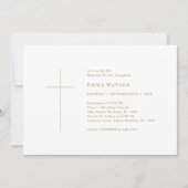 Invitation Typographie d'or Baptême photo bébé (Devant)