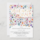 Invitation Typographie d'or Dîner de répétition Mariage flora (Devant)