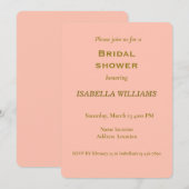 Invitation Typographie d'or imprimé sur rose rose de Peach (Devant / Derrière)