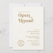 Invitation Typographie d'or moderne Logo d'affaires Open Hous (Devant)
