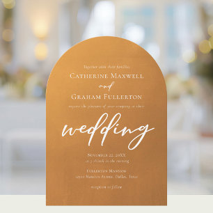 Invitation Typographie d'or rustique Élégant Mariage d'arc Bo