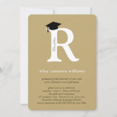 Invitation Typographie dorée en gras, initiale 'R', Casquette (Devant)