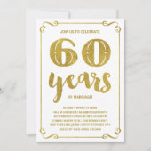 Invitation Typographie dorée | Faux papier d'aluminium 60e an (Devant)