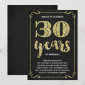 Invitation Typographie dorée | Faux papier métallisé 30e anni (Devant / Derrière)