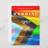 Invitation Typographie drapeau de fierté gras Mariage gay (Devant)