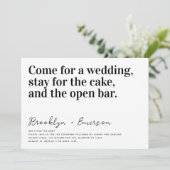 Invitation Typographie drôle Mariage noir blanc (Debout devant)