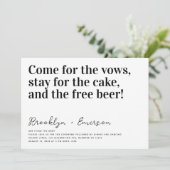 Invitation Typographie drôle Mariage noir blanc (Debout devant)