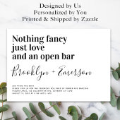 Invitation Typographie drôle Mariage noir blanc