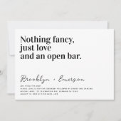 Invitation Typographie drôle Mariage noir blanc (Devant)