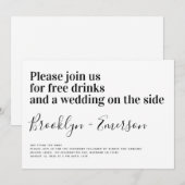 Invitation Typographie drôle Mariage noir blanc (Devant / Derrière)