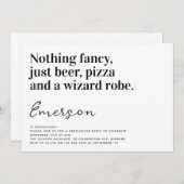 Invitation Typographie Drôle Rien de Fantaisiste Fête de Dipl (Devant / Derrière)