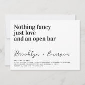 Invitation Typographie drôle Rien de Mariage photo fantaisie (Devant)