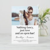 Invitation Typographie drôle Rien de Mariage photo fantaisie (Debout devant)