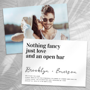 Invitation Typographie drôle Rien de Mariage photo fantaisie