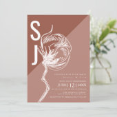 Invitation Typographie du colorbloc Botanique Mariage Tone de (Debout devant)