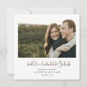 Invitation TYPOGRAPHIE DU CUIVRE Elle A Dit Oui Fiançailles C (Devant)