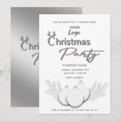 Invitation Typographie du logo moderne entreprise fête de Noë (Devant / Derrière)